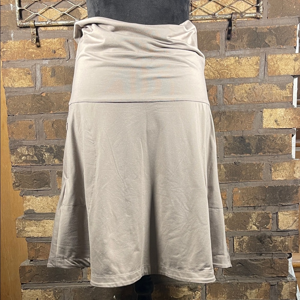 Woolrich Soft Beige Stretch Midi Skirt With Zip Pockets L